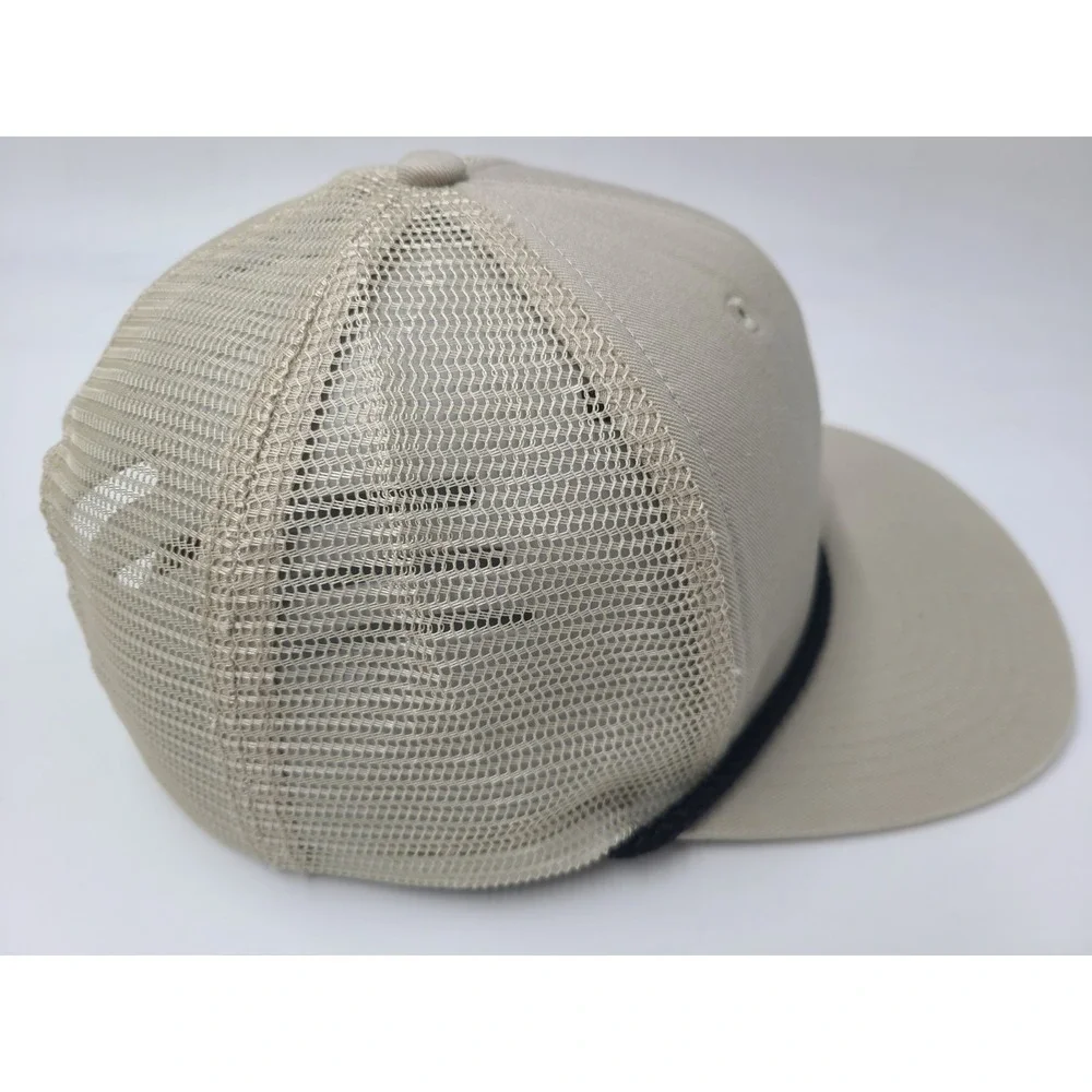 Trees Logo Paramount Apparel Rope Mesh Trucker Snapback Hat Cap Arbor Gray Beige